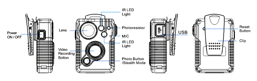 NEW ITEM: Ambarella A12 AES256 Police Wi-Fi Body Camera